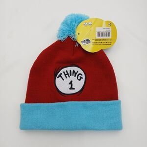Cat In The Hat Red and Blue Thing 1 Beanie